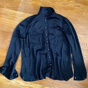 silk button up. extremely comfortable and soft